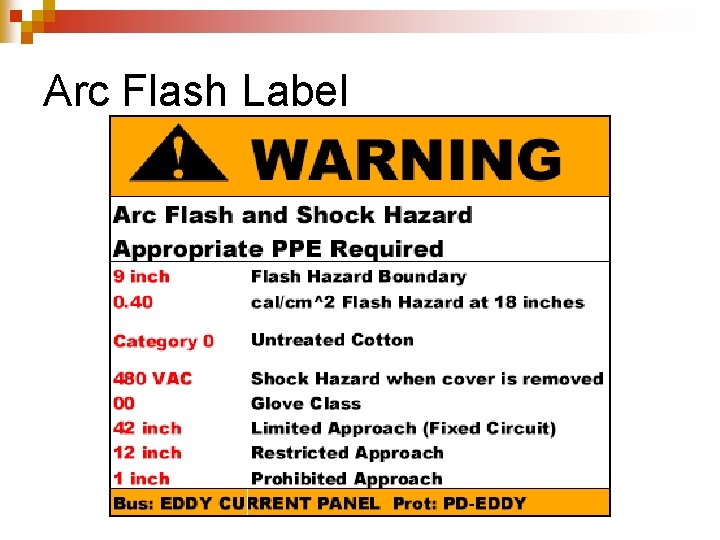 Arc Flash Label 