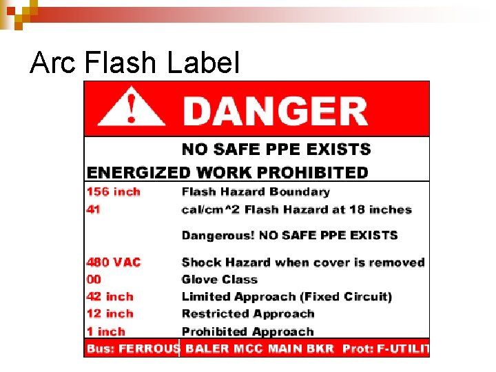 Arc Flash Label 