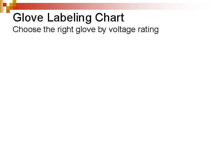 Glove Labeling Chart Choose the right glove by voltage rating 