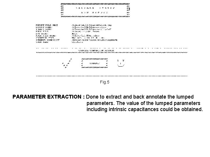 Fig. 5 PARAMETER EXTRACTION : Done to extract and back annotate the lumped parameters.
