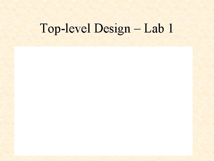 Top-level Design – Lab 1 