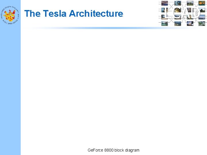 The Tesla Architecture Ge. Force 8800 block diagram LCAD 