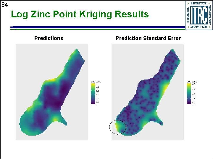 84 Log Zinc Point Kriging Results Prediction Standard Error 