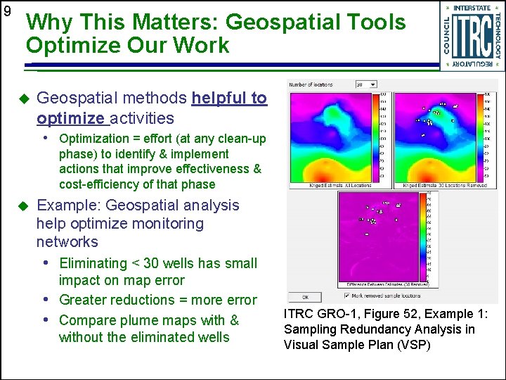 9 Why This Matters: Geospatial Tools Optimize Our Work Geospatial methods helpful to optimize