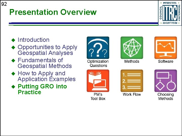 92 Presentation Overview Introduction Opportunities to Apply Geospatial Analyses Fundamentals of Geospatial Methods How