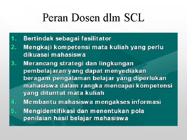 Peran Dosen dlm SCL 