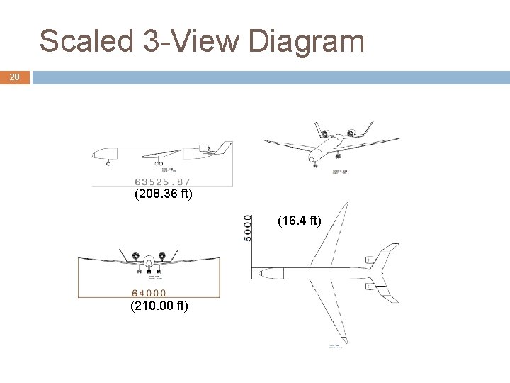 Scaled 3 -View Diagram 28 (208. 36 ft) (16. 4 ft) (210. 00 ft) Scaled 3 -View Diagram 28 (208. 36 ft) (16. 4 ft) (210. 00 ft)