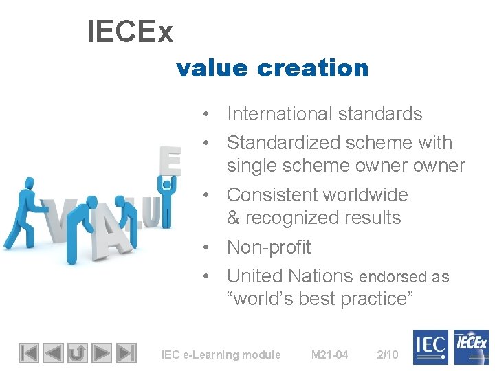 IECEx value creation • International standards • Standardized scheme with single scheme owner •