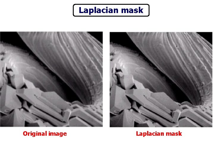 Laplacian mask Original image Laplacian mask 