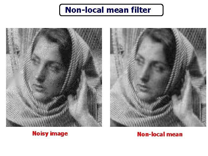 Non-local mean filter Noisy image Non-local mean 