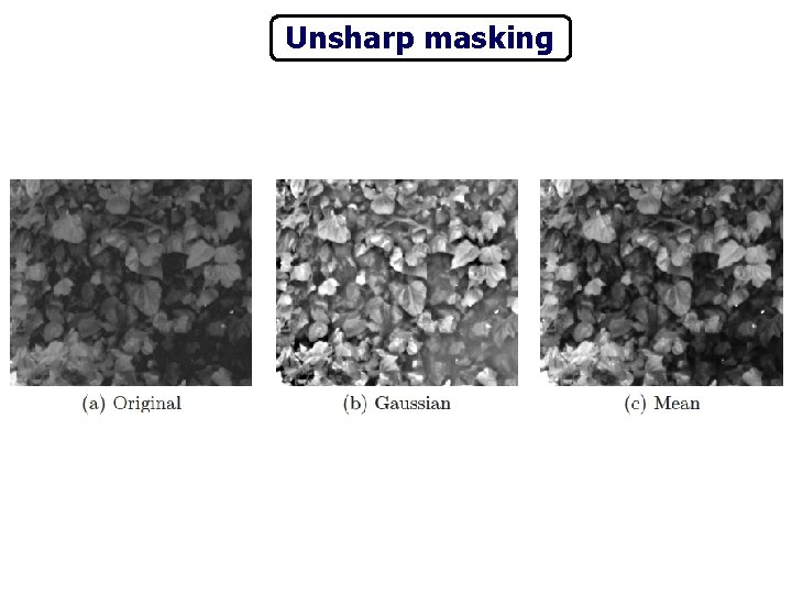 Unsharp masking 