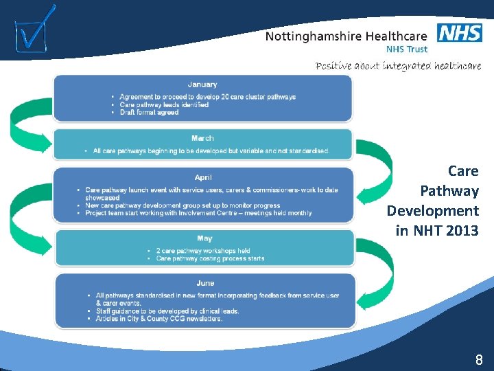 Care Pathway Development in NHT 2013 8 