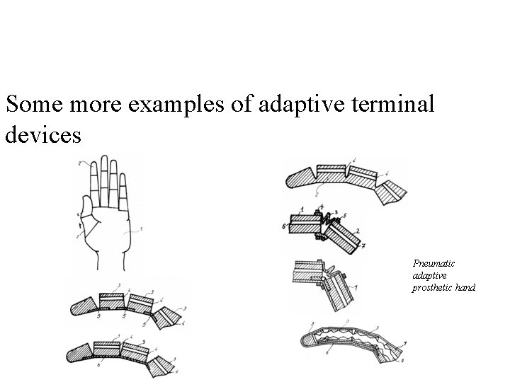 Some more examples of adaptive terminal devices Pneumatic adaptive prosthetic hand Some more examples of adaptive terminal devices Pneumatic adaptive prosthetic hand
