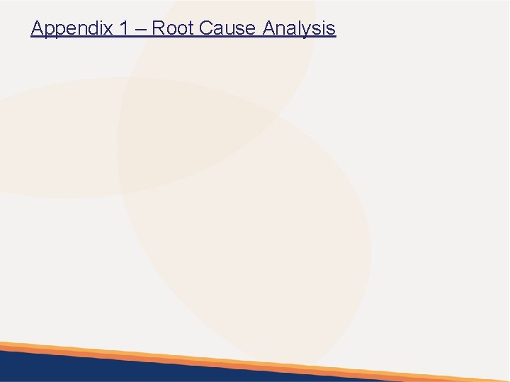 Appendix 1 – Root Cause Analysis 