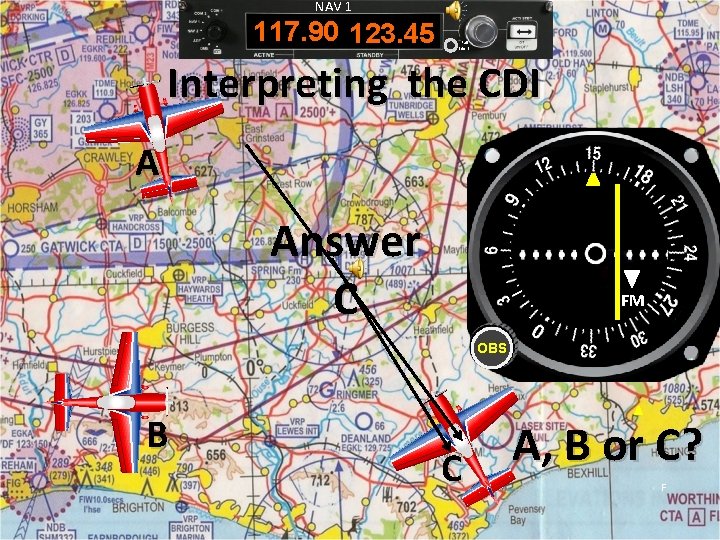 NAV 1 117. 90 123. 45 Pull Ident Interpreting the CDI A Answer C