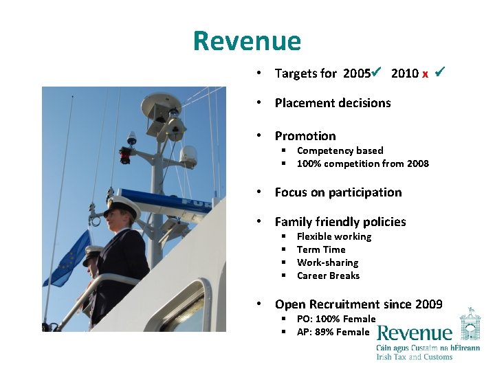 Revenue • Targets for 2005 2010 x • Placement decisions • Promotion § Competency