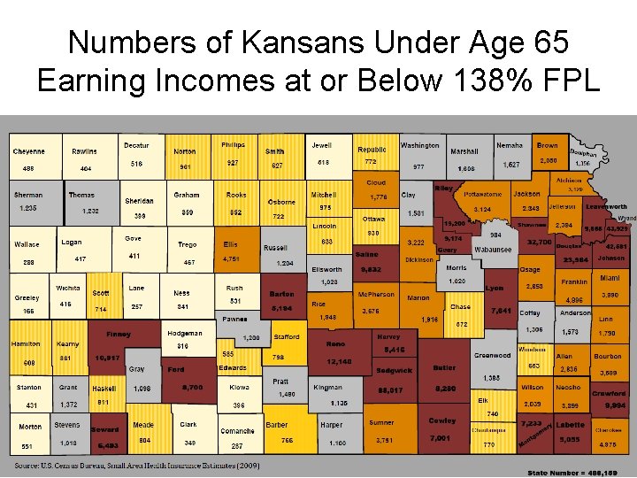 Numbers of Kansans Under Age 65 Earning Incomes at or Below 138% FPL 