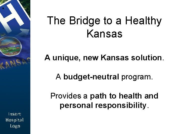 The Bridge to a Healthy Kansas A unique, new Kansas solution. A budget-neutral program.