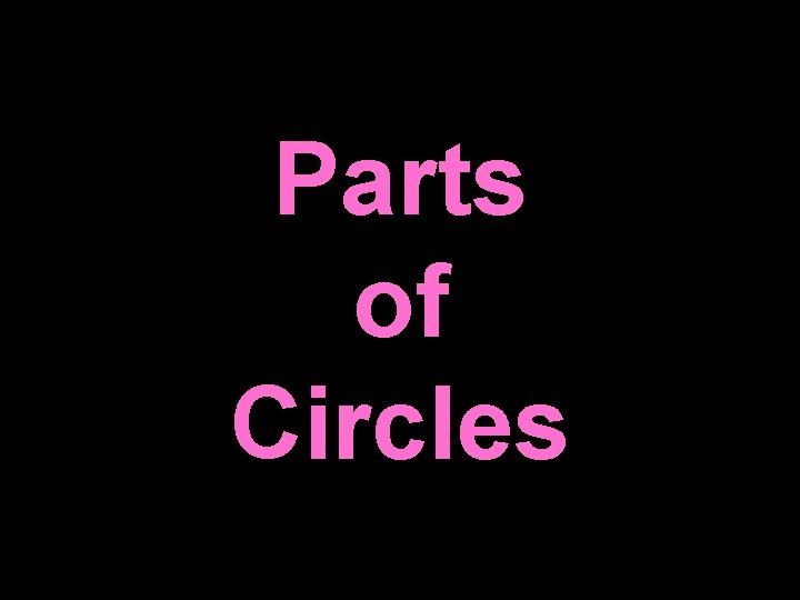 Parts of Circles 