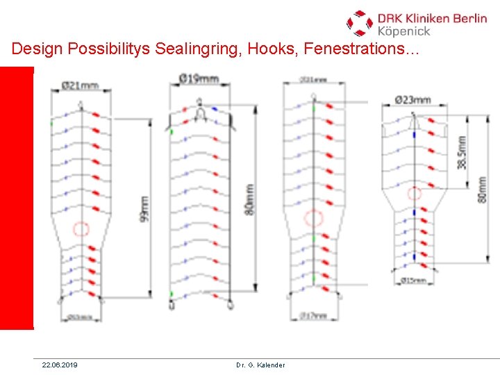 Design Possibilitys Sealingring, Hooks, Fenestrations… 22. 06. 2019 Dr. G. Kalender 