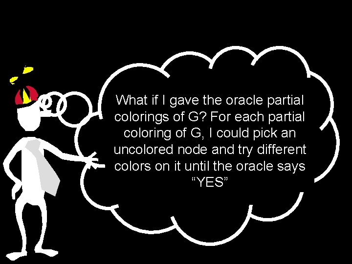 What if I gave the oracle partial colorings of G? For each partial coloring