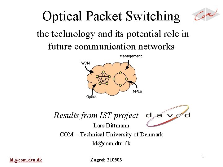 Optical Packet Switching the technology and its potential role in future communication networks Results