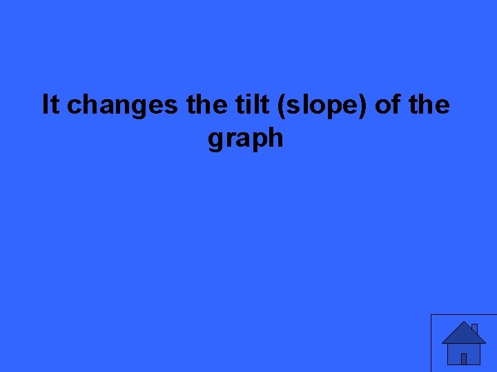 It changes the tilt (slope) of the graph 