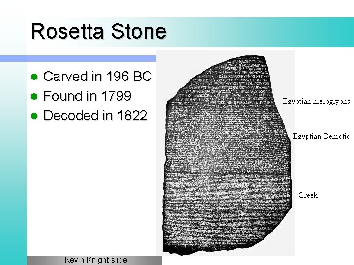 Rosetta Stone Carved in 196 BC l Found in 1799 l Decoded in 1822