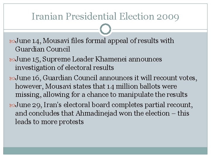Iranian Presidential Election 2009 June 14, Mousavi files formal appeal of results with Guardian