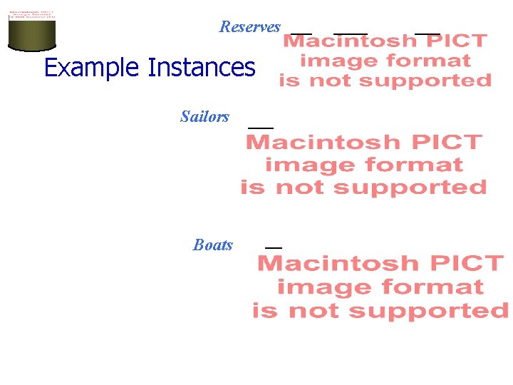 Reserves Example Instances Sailors Boats 