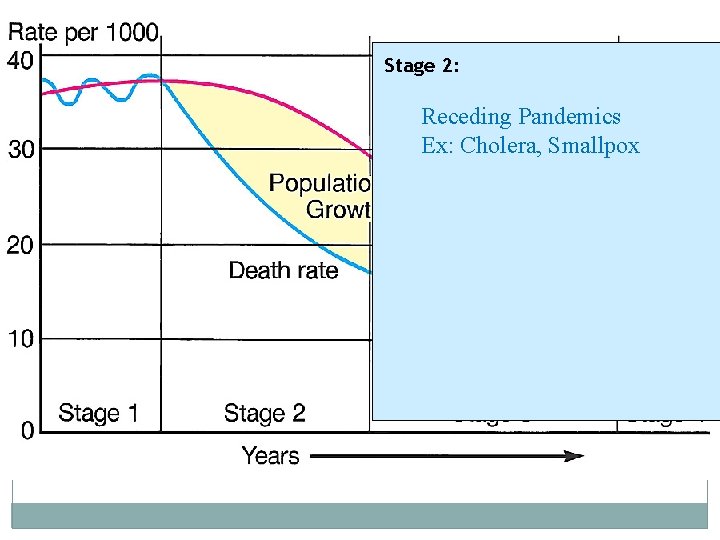 Stage 2: Receding Pandemics Ex: Cholera, Smallpox 