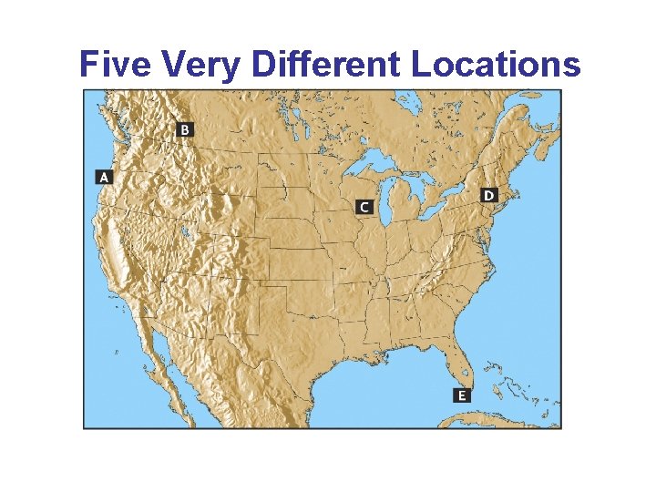 Five Very Different Locations 