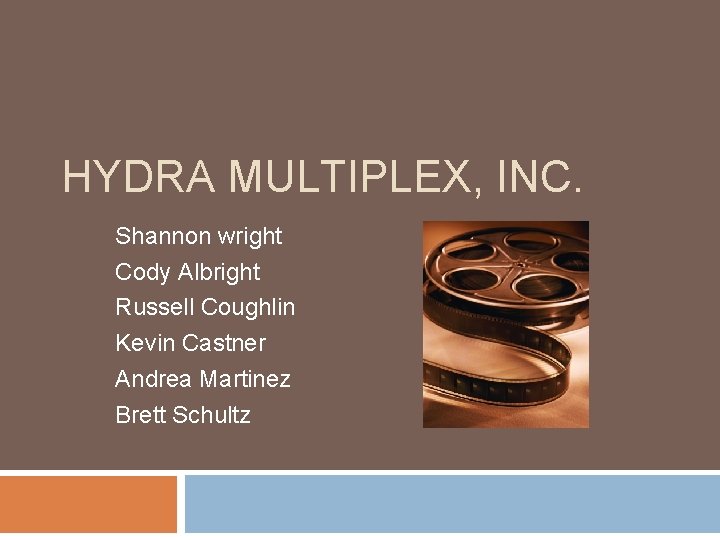 HYDRA MULTIPLEX, INC. Shannon wright Cody Albright Russell Coughlin Kevin Castner Andrea Martinez Brett