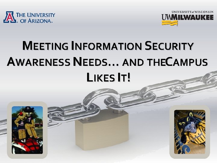 MEETING INFORMATION SECURITY AWARENESS NEEDS. . . AND THECAMPUS LIKES IT! 