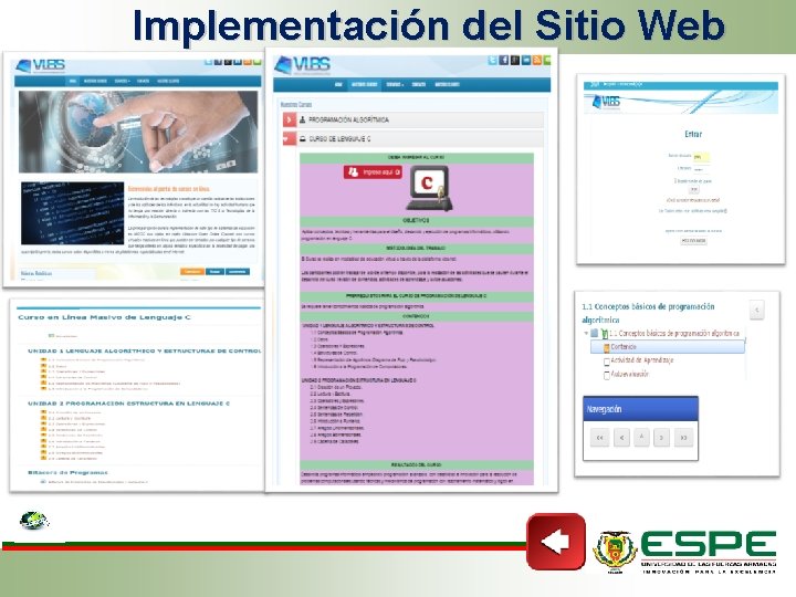 Implementación del Sitio Web 