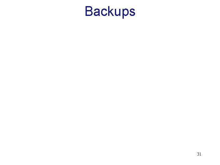 Backups 31 