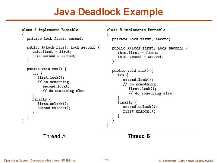 Java Deadlock Example Thread B Thread A Operating System Concepts with Java – 8 Java Deadlock Example Thread B Thread A Operating System Concepts with Java – 8