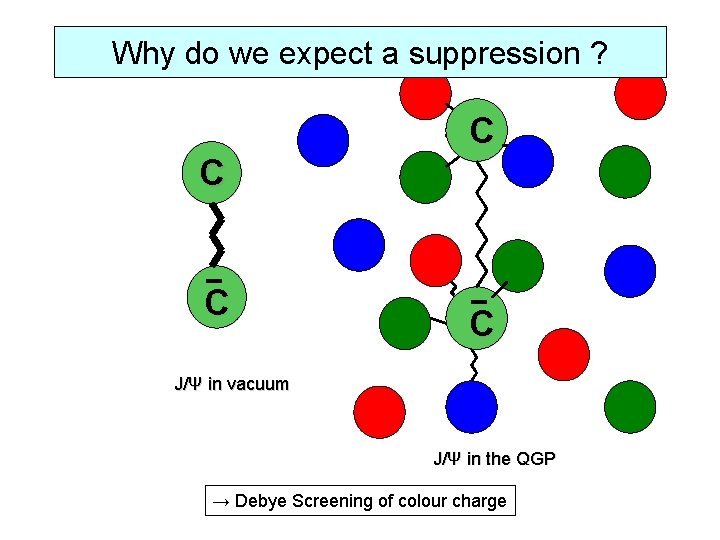 Why do we expect a suppression ? C C J/Ψ in vacuum J/Ψ in