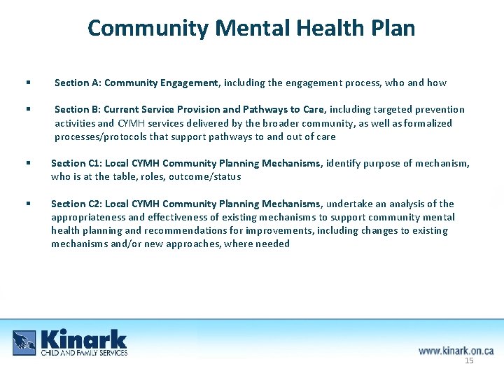 Community Mental Health Plan § Section A: Community Engagement, including the engagement process, who