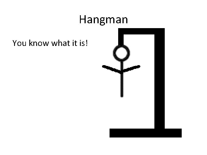 Hangman You know what it is! 