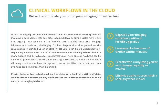 CLINICAL WORKFLOWS IN THE CLOUD Virtualize and scale your enterprise imaging infrastructure Growth in