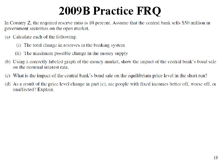 2009 B Practice FRQ 19 