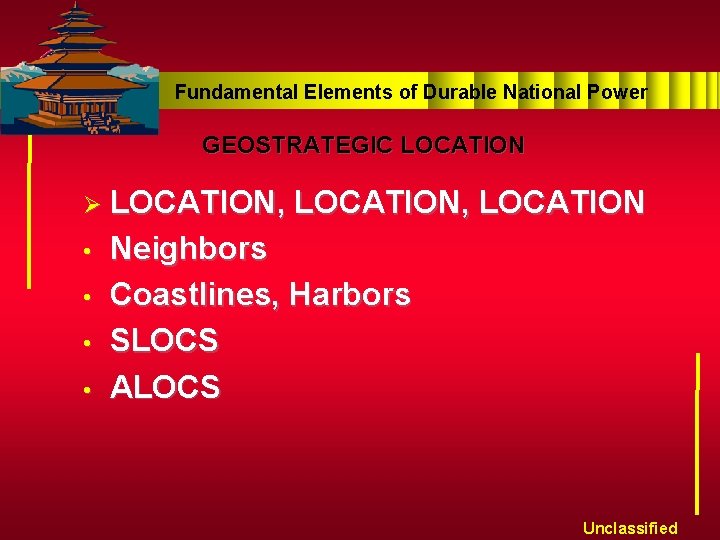 Fundamental Elements of Durable National Power GEOSTRATEGIC LOCATION Ø LOCATION, • • LOCATION, LOCATION