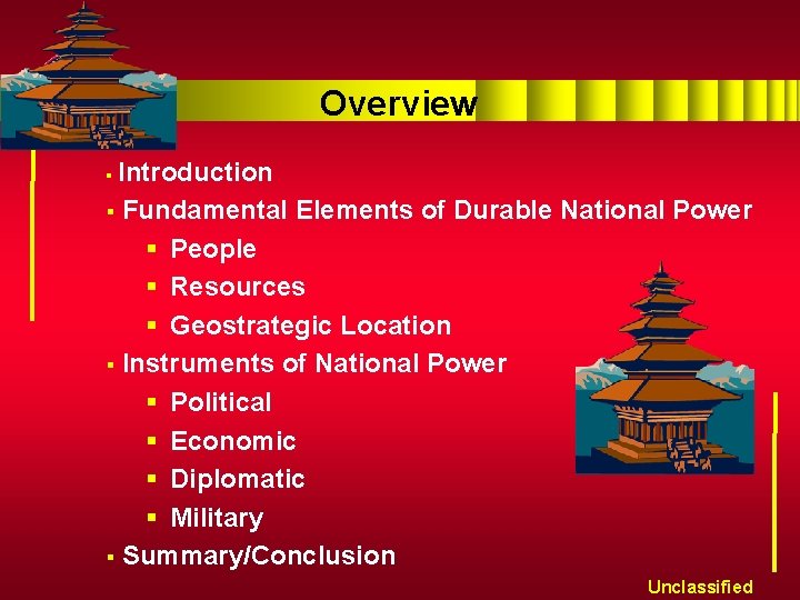 Overview Introduction § Fundamental Elements of Durable National Power § People § Resources §