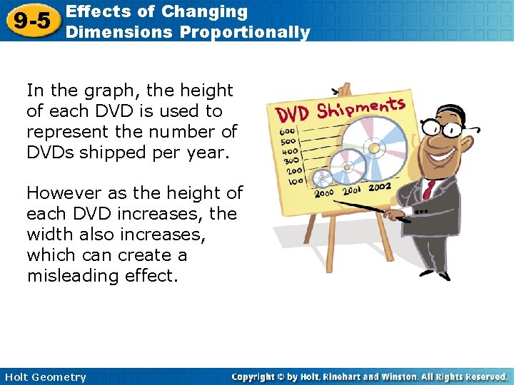 9 -5 Effects of Changing Dimensions Proportionally In the graph, the height of each