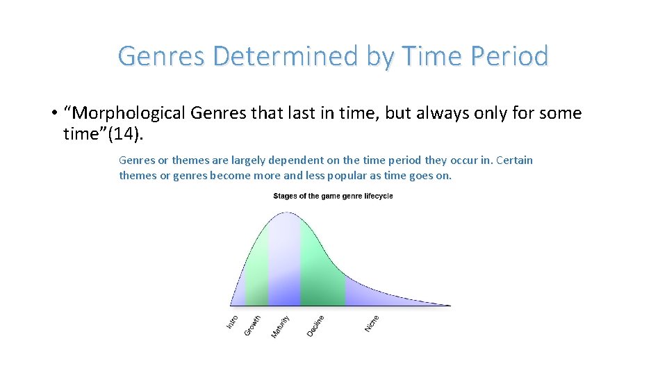 Genres Determined by Time Period • “Morphological Genres that last in time, but always