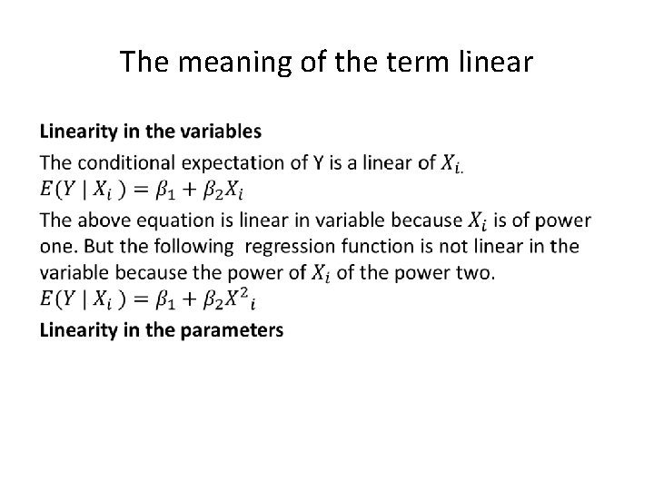 The meaning of the term linear • 