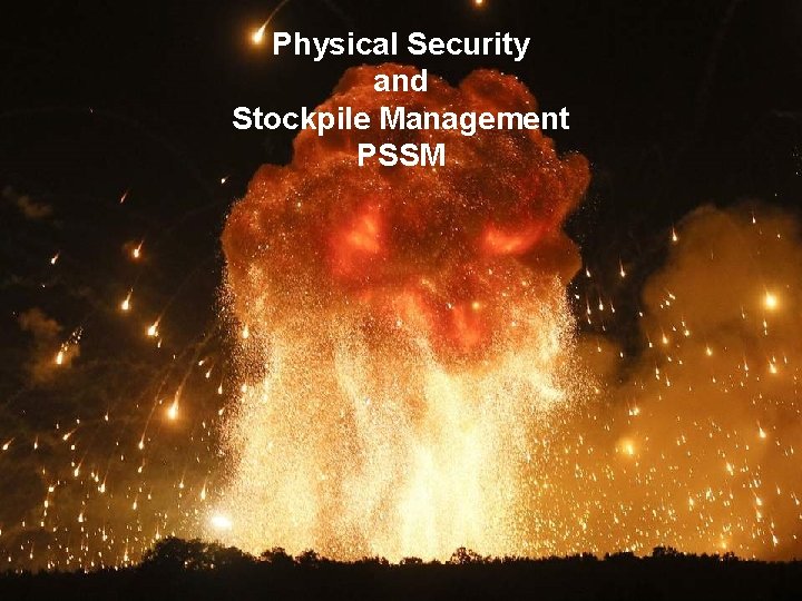 Physical Security and Stockpile Management PSSM 