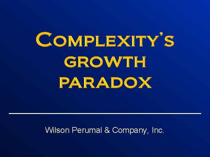 Wilson Perumal & Company, Inc. 
