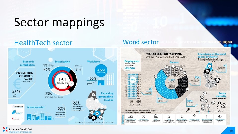 Sector mappings Health. Tech sector Wood sector 30 